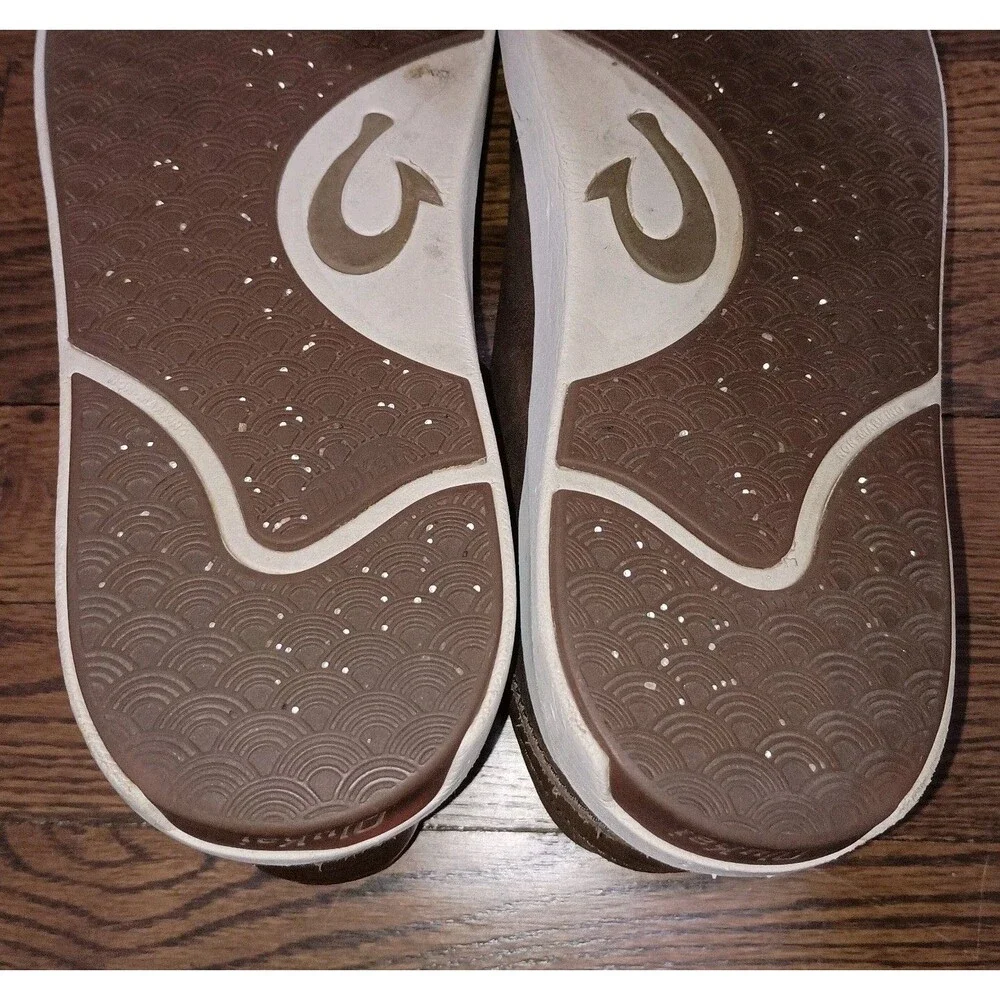 OluKai Lae'ahi Li 'ili Leather Sneakers Mens Size 12 Brown Casual Office